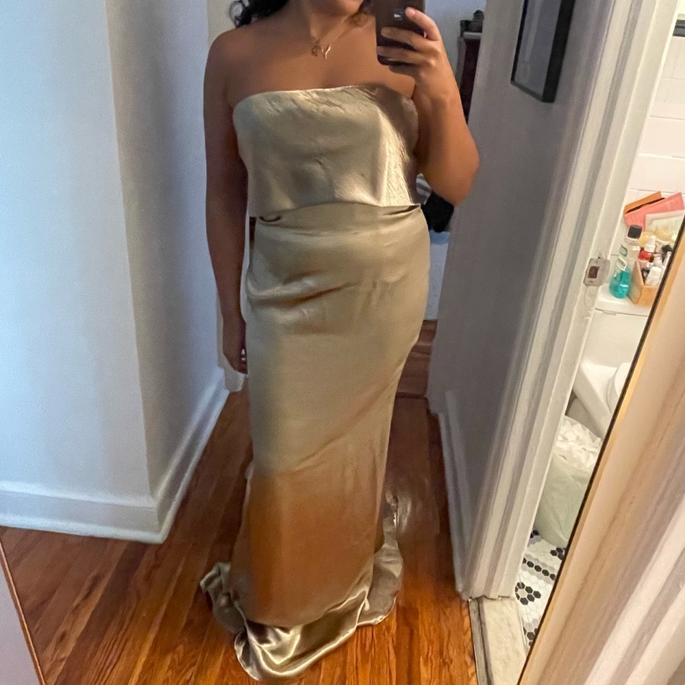 Jarlo London Blaze Strapless Maxi Dress with Overlay